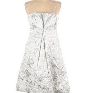 Shoshanna strapless white and silver dress